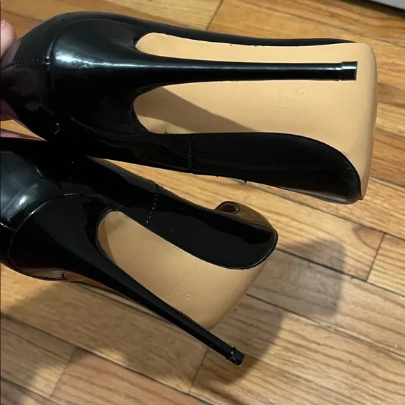 FSJ Black Patent Leather High Heels Office Pointed Toe Pumps Shoes - Picture 8 of 8